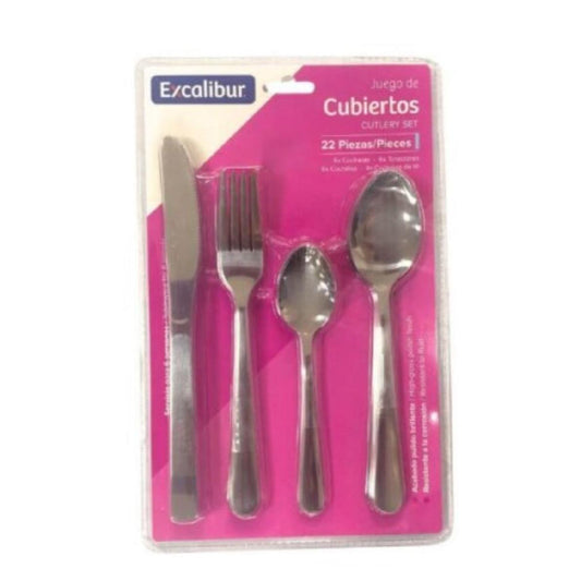 JUEGO CUBIERTOS 22 PZAS ACERO EXCALIBUR REF WD2390DC