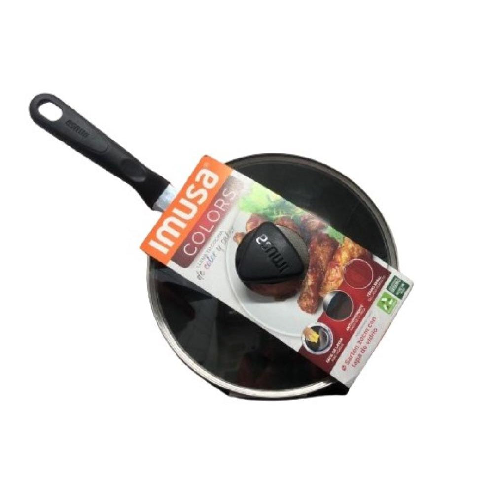 SARTEN IMUSA 20CM COLOR TAPA/VIDRIO