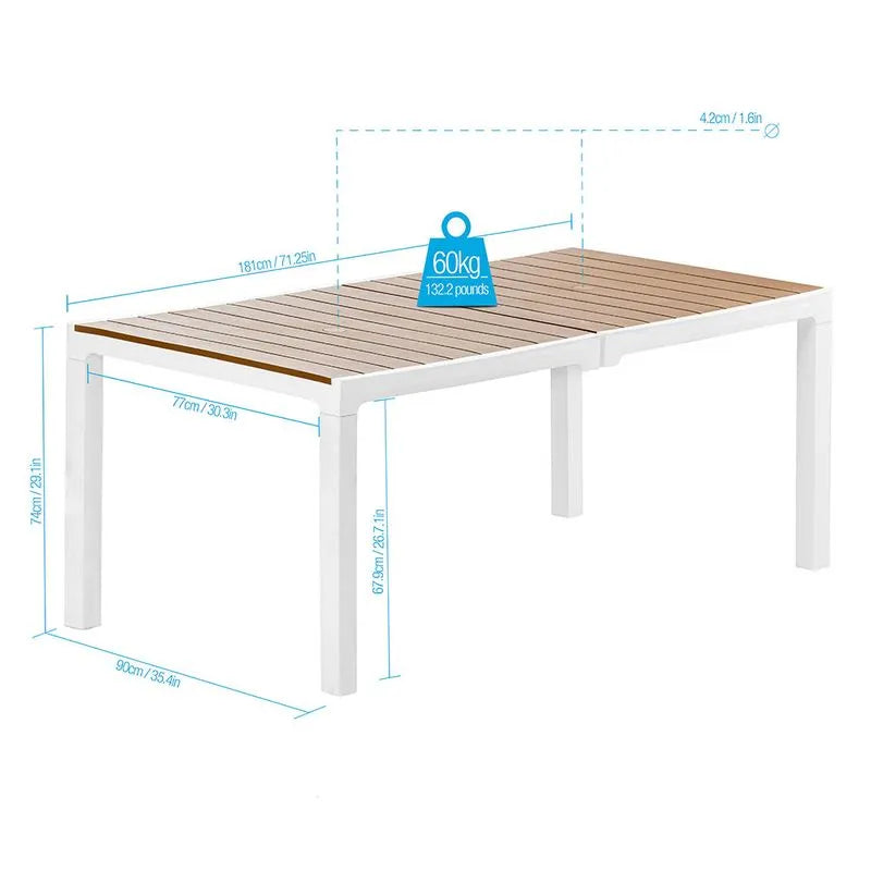 MESA MQ RECTANGULAR MADEIRA CARAMELO