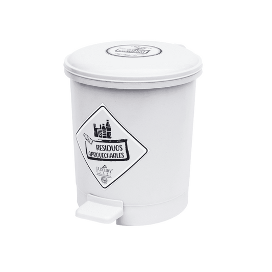 PAPELERA LUXURY PEDAL 7 LT BLANCA