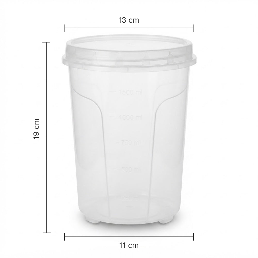 RECIPIENTE MUNDIPLAS REDONDO 1500ML MT4523 EMP 48