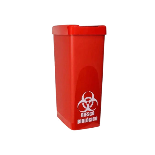 PAPELERA RIMO VAIVEN 55LT T/PLANA RESIDUOS ROJA