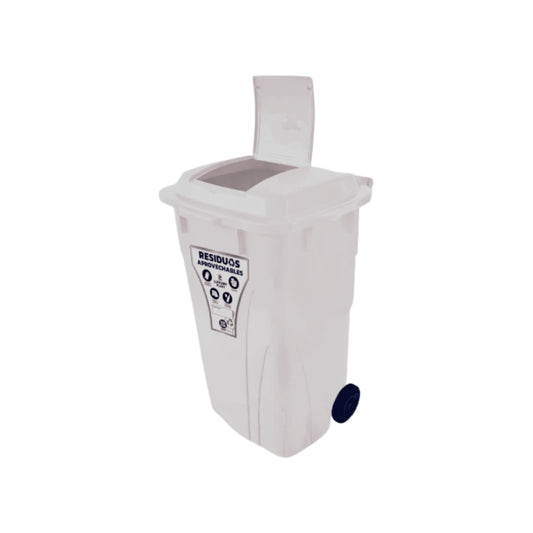 CONTENEDOR LUXURY 120 LT BLANCO C/RUEDAS