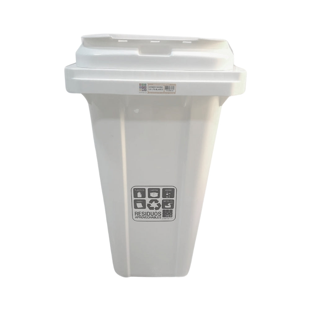 CONTENEDOR RIMO BASURA 120 LT RUEDAS BLANCO 14836