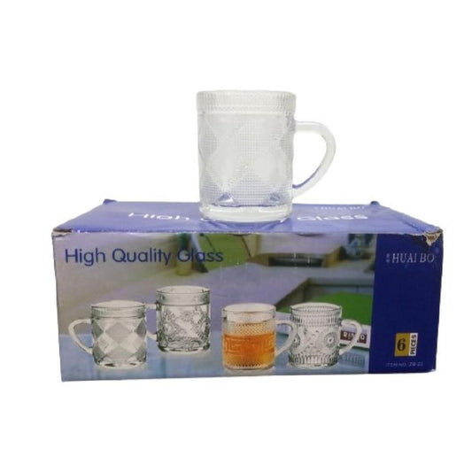 SET POCILLO X6 VIDRIO REF ZB-23-571-572-573-574 ECOGLASS