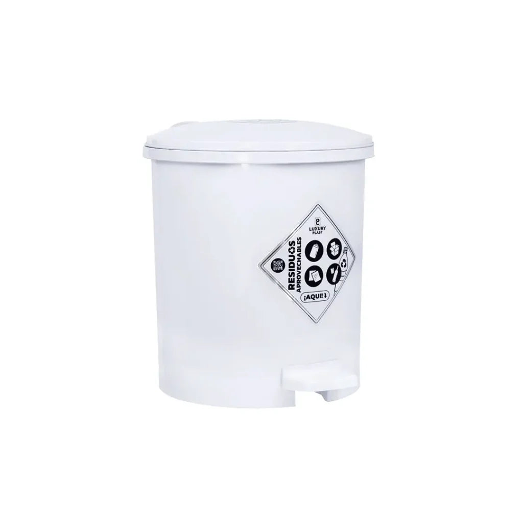 PAPELERA LUXURY PEDAL 7 LT BLANCA
