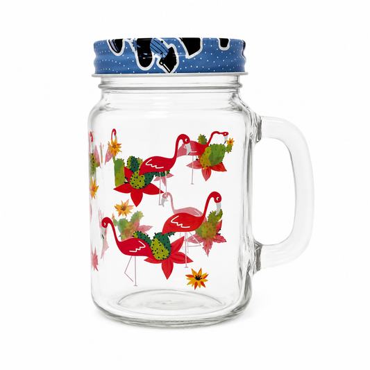 JARRO VIDRIO TAPA Y PITILLO 16OZ  REF ECO-334  PIKAJU