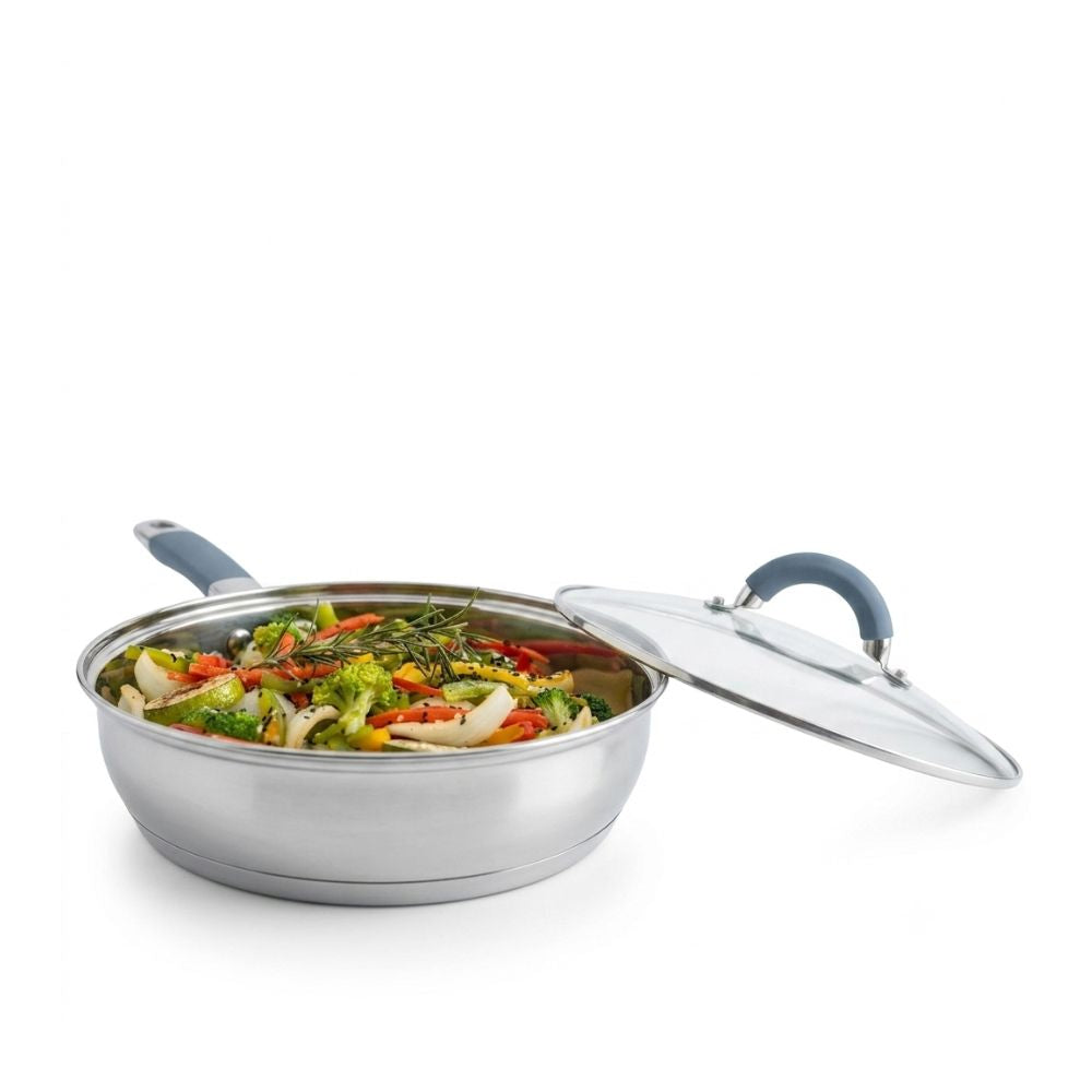 SARTEN ACERO INOX # 26 TAPA VIDRIO HOME ELEMENTS
