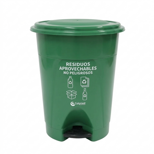 PAPELERA COLPLAST PEDAL 25 LT VERDE(EMP 8)