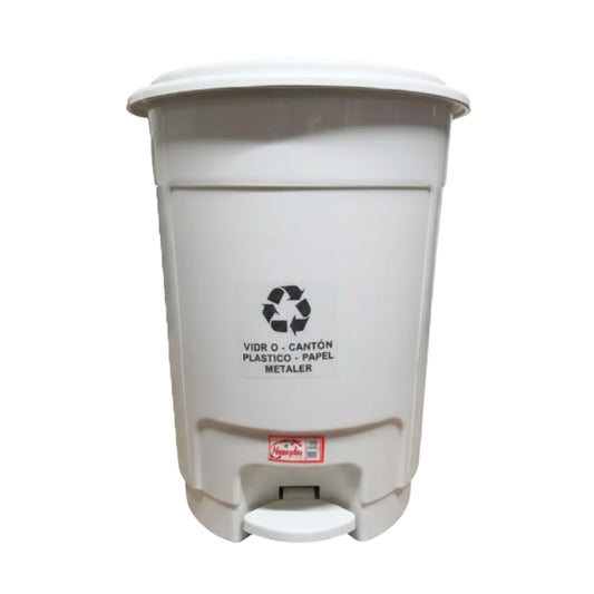 PAPELERA HOGARPLAS PEDAL 30 LT BLANCA