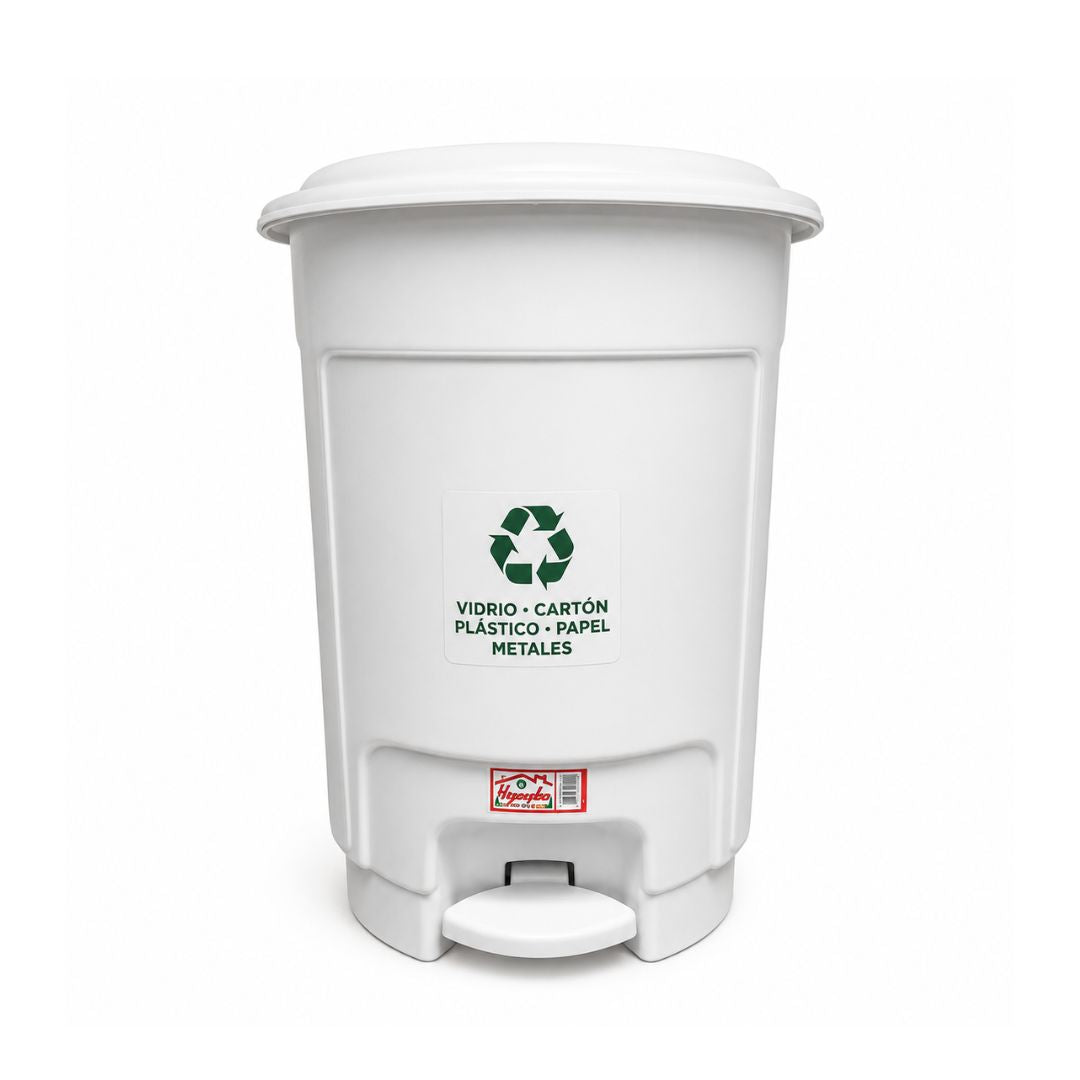 PAPELERA HOGARPLAS PEDAL 12 LT BLANCA