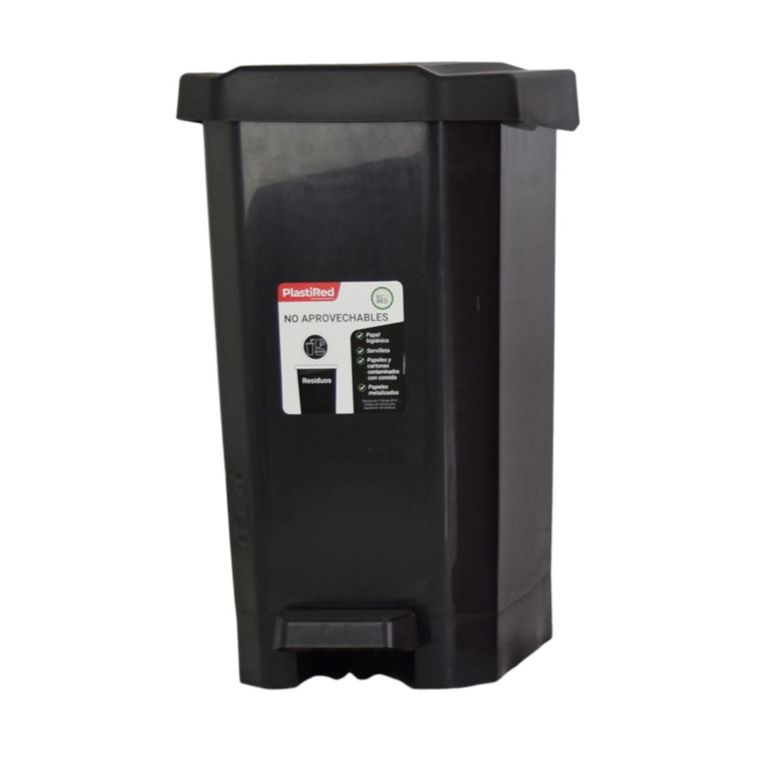 PAPELERA PLASTIRED ISAC 55 LT PEDAL NEGRA