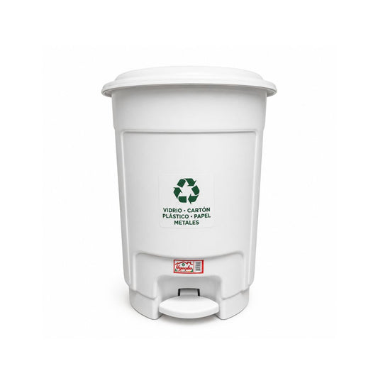 PAPELERA HOGARPLAS PEDAL 8 LT BLANCA