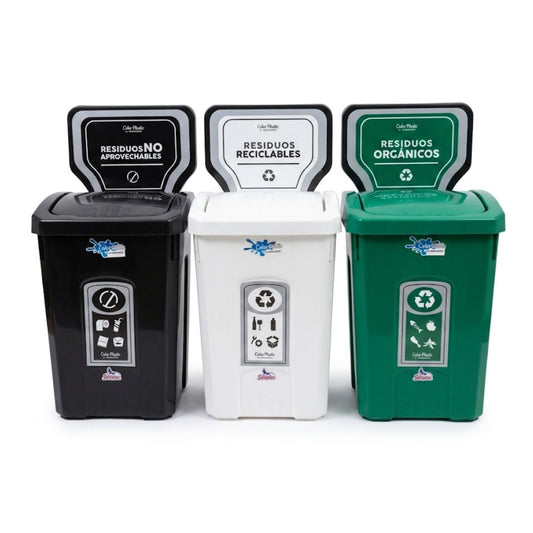 PUNTO ECOLOGICO COLORPLASTIC 40 LITROS  X3