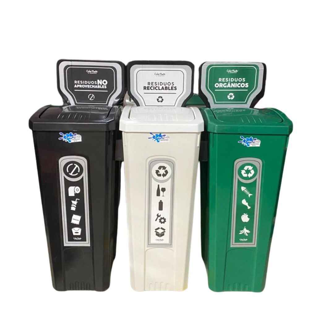PUNTO ECOLOGICO COLORPLASTIC 60 LITROS  X3