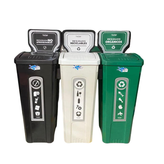 PUNTO ECOLOGICO COLORPLASTIC 60 LITROS  X3