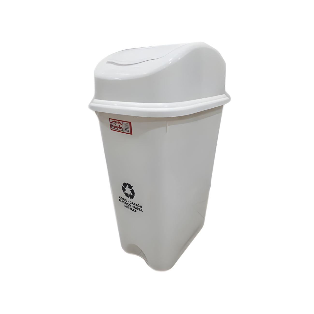 PAPELERA  VAIVEN  HOGARPLAS  60 LT BLANCO PUNTO ECO(EMP 10)