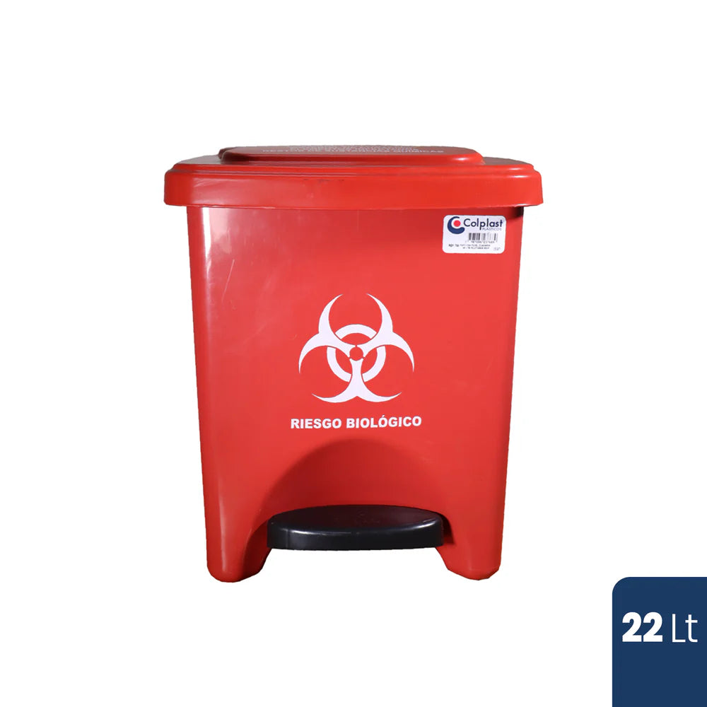PAPELERA COLPLAST PEDAL 22 LT ROJA (EMP 8)