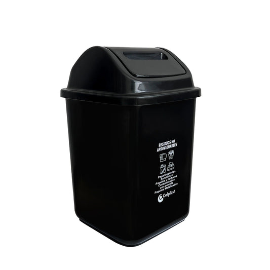 PAPELERA COLPLAST VAIVEN 10 LT NEGRA