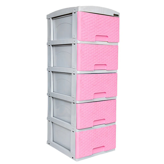 PRACTIMUEBLE COLPLAST PQN X5  RATTAN ROSA PTEL-GRIS 1348