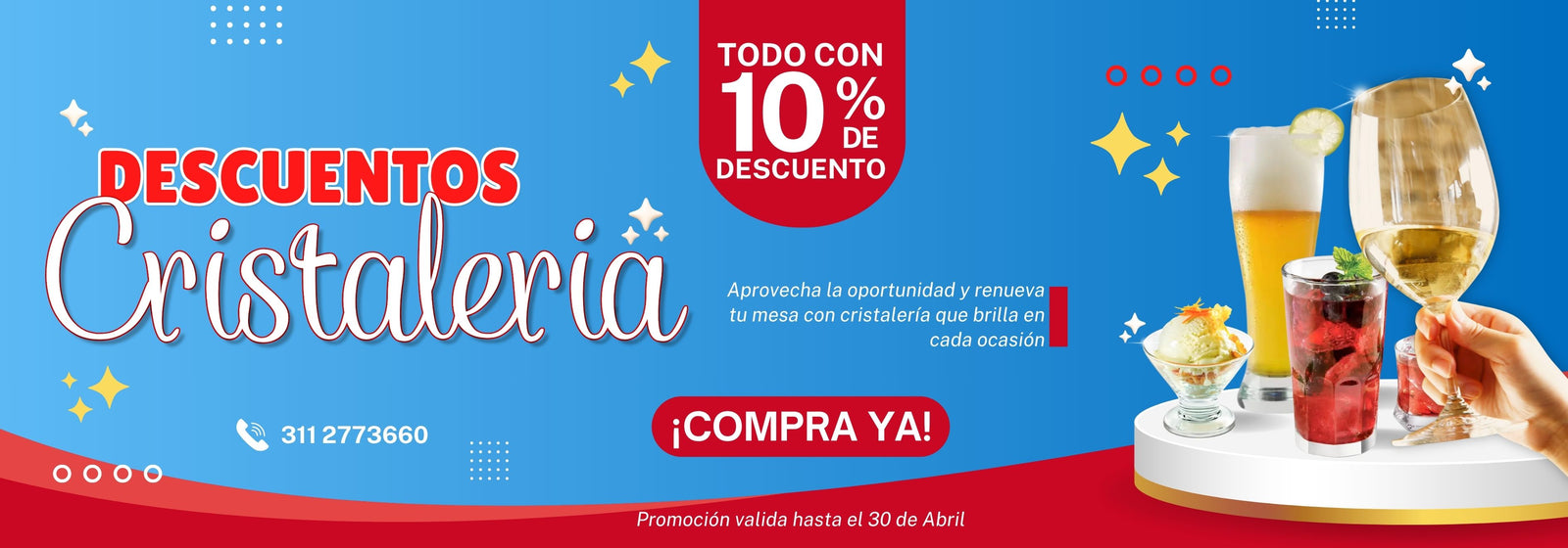 Descuentos en Cristaleria