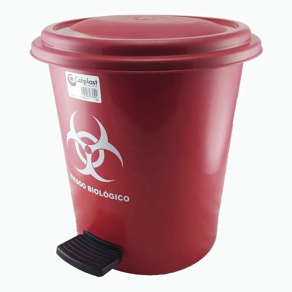 PAPELERA COLPLAST PEDAL 12 LT ROJA (EMP  8)