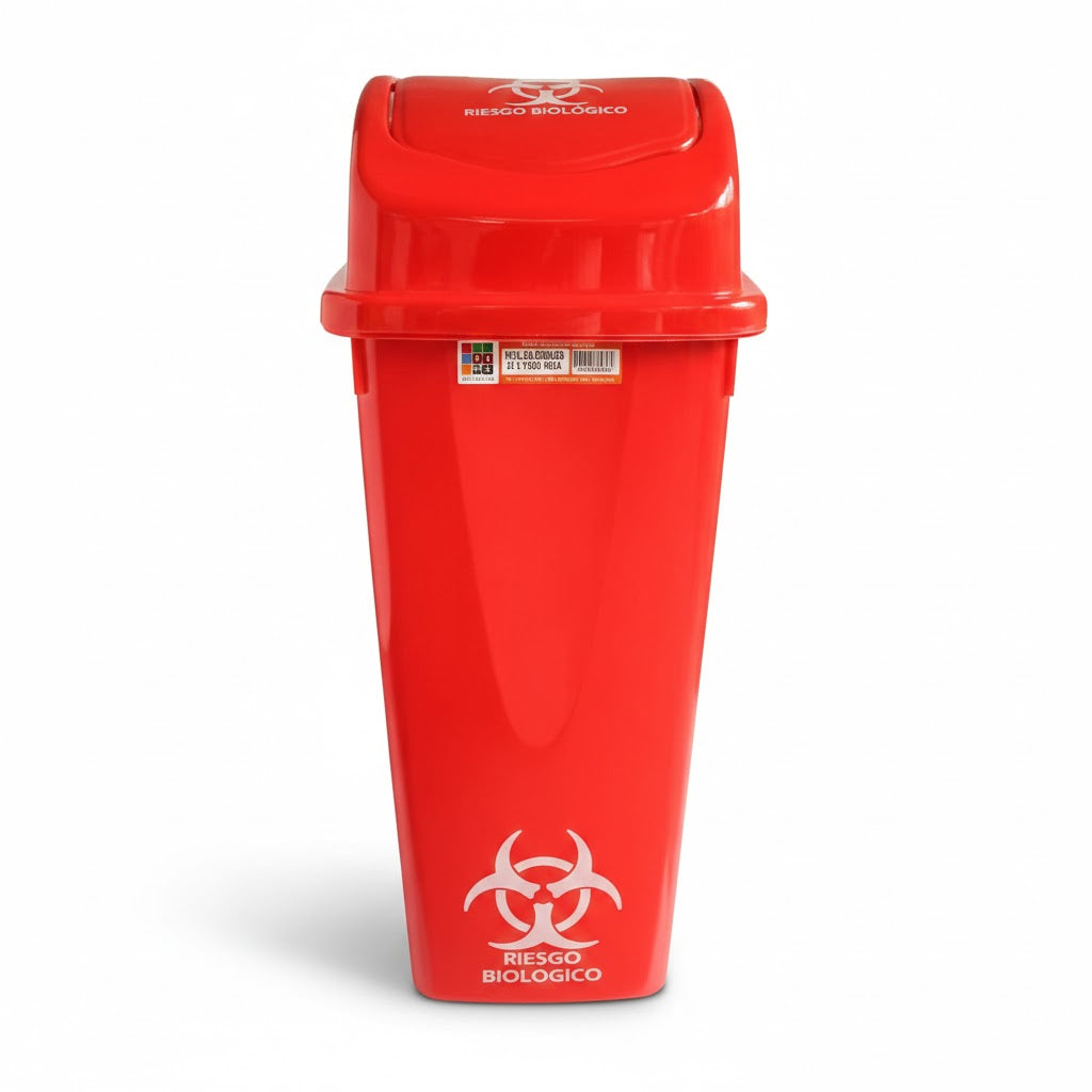 PAPELERA RIMO VAIVEN RESIDUOS ECO ROJA 35 LT REF 14243 (EMP 12)