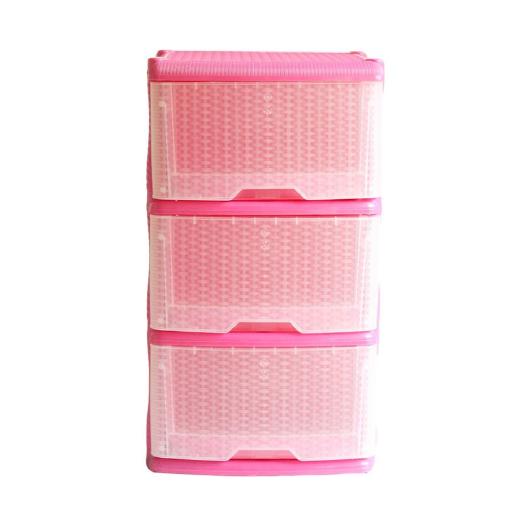 MUEBLE ORGANIZADOR X3 RATTAN FUCSIA- NATURA 